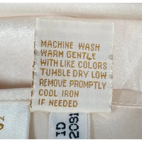 Victoria’s Secret Vintage Satin Lace Maxi Nightgown Champagne Slip‎ Dress Sz L - Picture 7 of 7